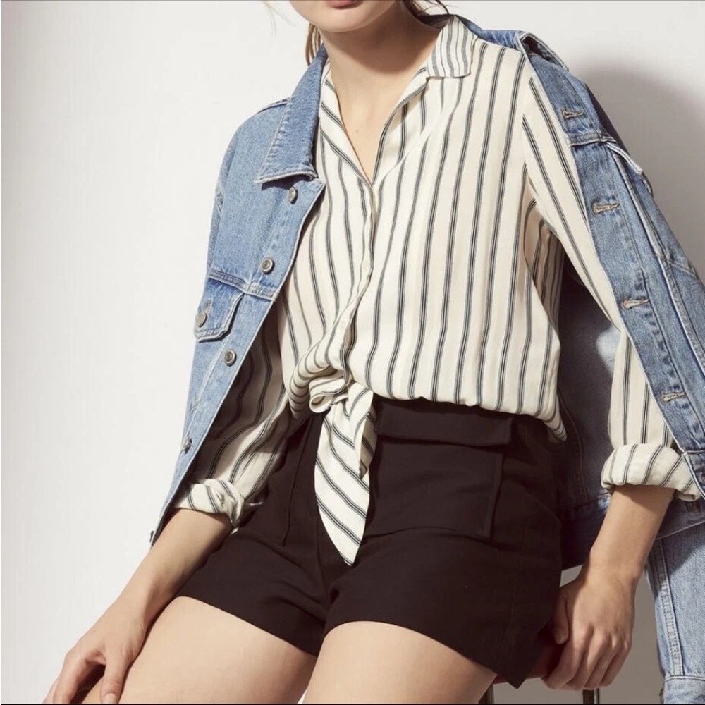 Sandro | 36 | Striped Satin/Cotton Playsuit size 36